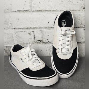 Far West Black & White Canvas Sneakers Women’s 8 — Casual Everyday Shoes